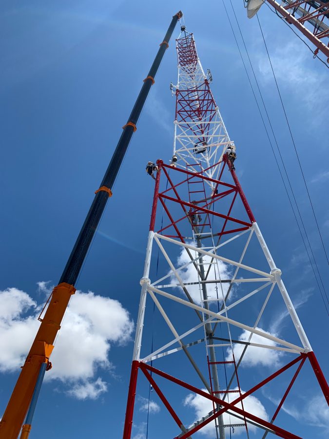 Building telecom tower on the caribbean island of Bonaire.